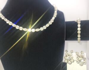 Eisenberg Ice Parure Set Clip-on Earrings, Bracelet & Necklace